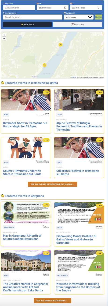 Pagina eventi Pro Loco su Garda Outdoors